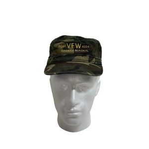 VFW Post 4256 Madeira Beach FL Camo Adjustable Strapback Distressed Hat Cap